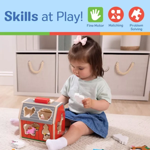 Wooden Animal Shape Sorting Barn