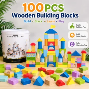 100Pcs Wooden Building Blocks