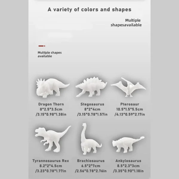 6Pcs DIY Coloring Dinosaur Kit