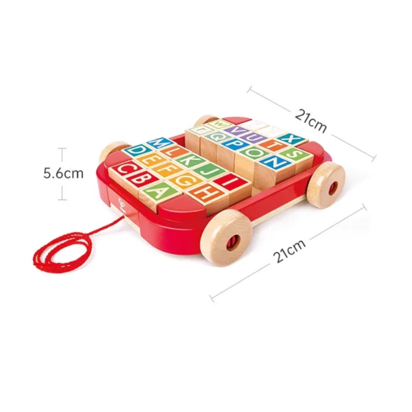 Pull-Along Cart Blocks L21cm W21cm H5.6cm